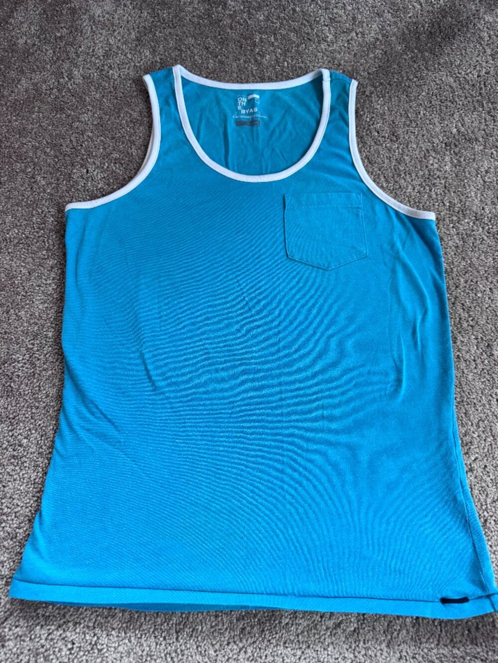On The Byas PacSun Teal Blue Pocket Ringer Tank Top Size S | Y2K Vintage 2009 Sk